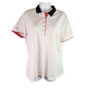 Nivo Golf Performance Coolmax Polo Shirt Red White Black Women's L